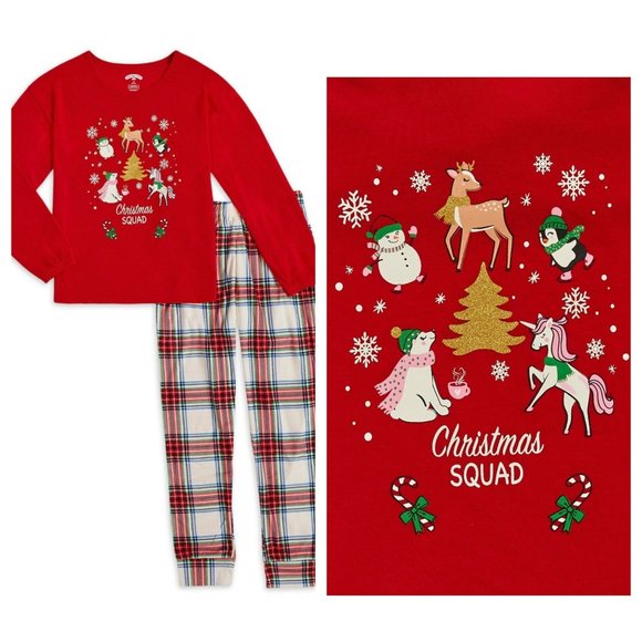 Womens Cream Women's Pure Cotton Dog Print Family Christmas Pyjamas